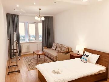 Фото номера Апартаменты с 2 спальнями Апартаменты QonaQ Apartments 414 г. Алматы 7