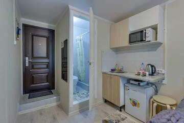 Фото номера Двухместный номер с 1 кроватью Апарт-отели YourHouse микрорайон 1, дом 76 - экономичнее квартиры, уютнее гостиницы г. Алматы 12