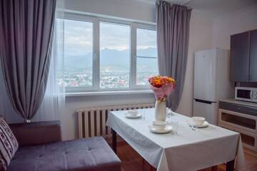 Фото номера Апартаменты с 1 спальней Апартаменты Almaty Smart Apartment - Wonderful Mountain View г. Алматы 9