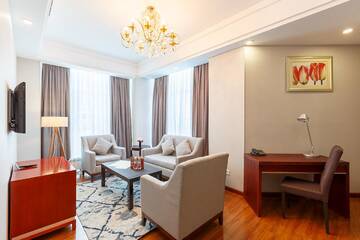 Фото номера Апартаменты с 1 спальней и 2 односпальными кроватями Отель Renion Residence Hotel г. Алматы 9