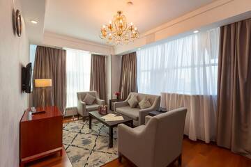 Фото номера Апартаменты с 1 спальней и 2 односпальными кроватями Отель Renion Residence Hotel г. Алматы 2