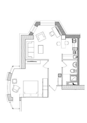 Фото номера Большой двухместный номер с 1 кроватью Апарт-отели Home Apartments г. Алматы 7